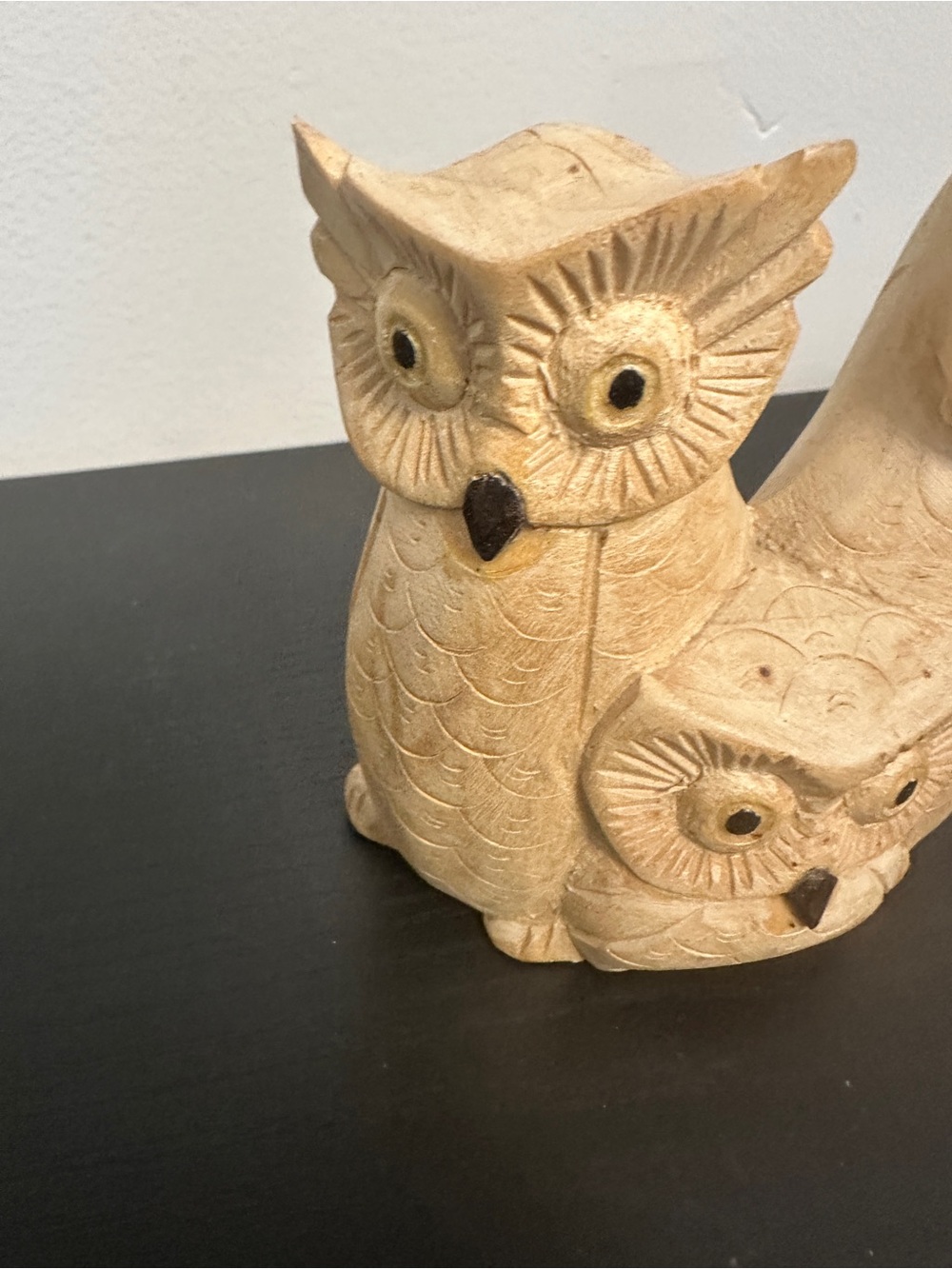 Hand Carved Wooden Owl Family Figurine – 3 Owls Rustic Decor - Picture 8 of 10